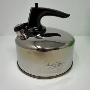 Revere Ware Small Copper Bottom 1 QT Quart Whistling Tea Kettle Pot Paul Revere